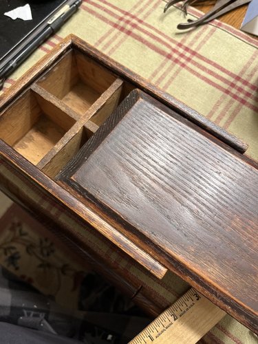 18th century dovetailed in paint small spice box