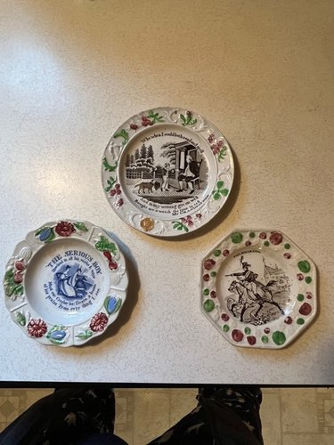 CHOICE: 19th C. Prattware Colored Child's Dishes