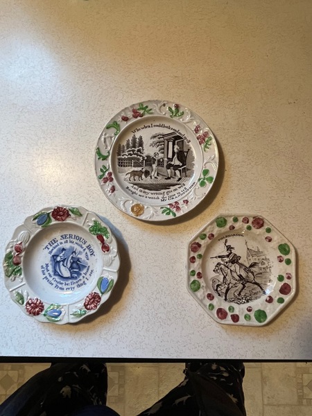 CHOICE: 19th C. Prattware Colored Child's Dishes