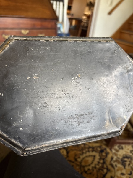 19th century small toleware tin decorated tray