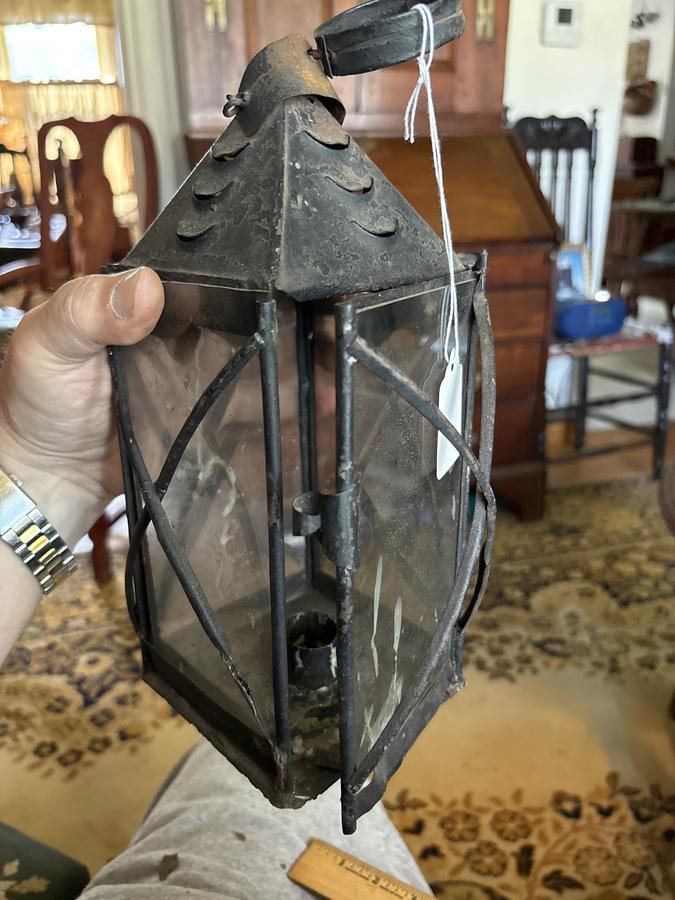 18 th early 19th century glass panel lantern nice