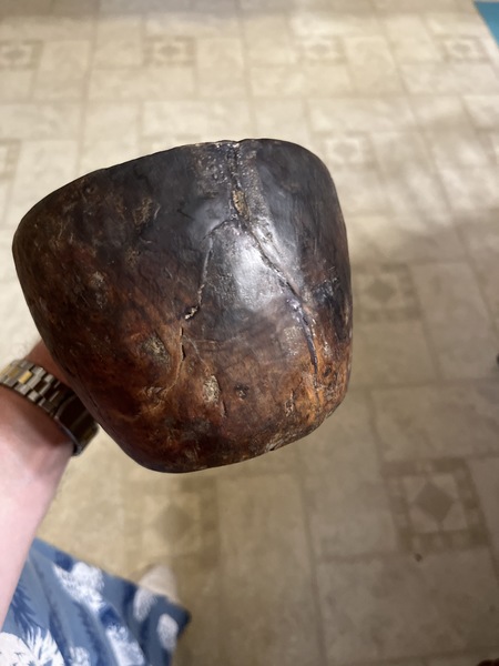 18th century carved out Burl American scoop