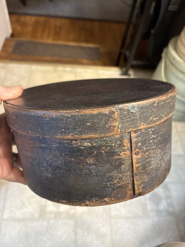 Early 19th c. painted blue black thick wall pantry