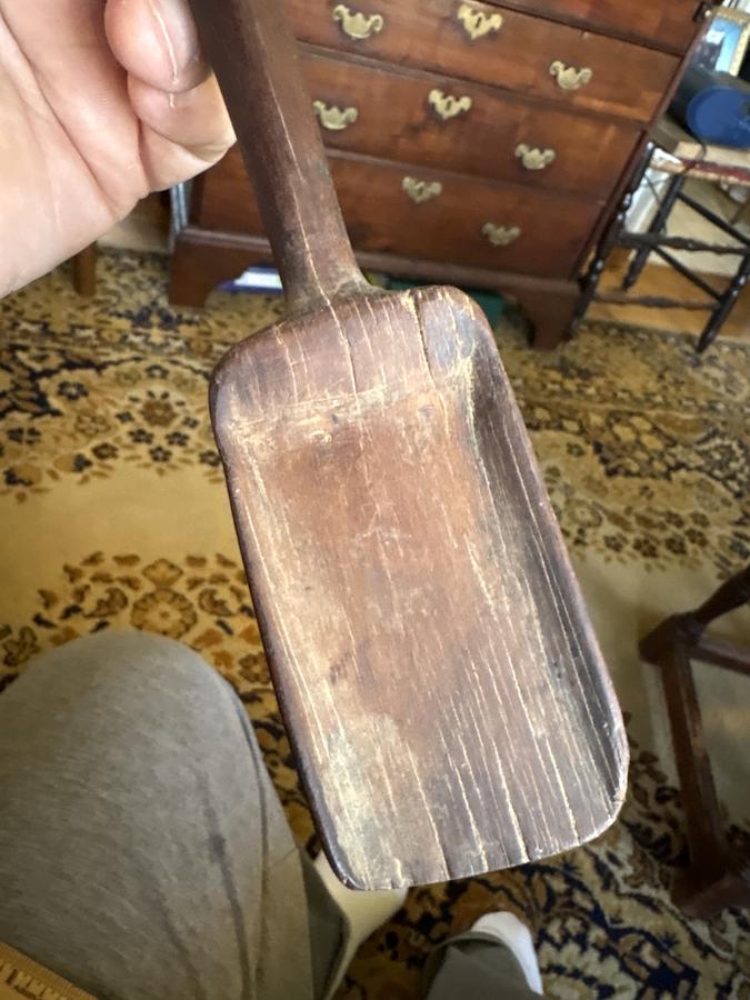 18th century great shovel shaped treen-ware spoon