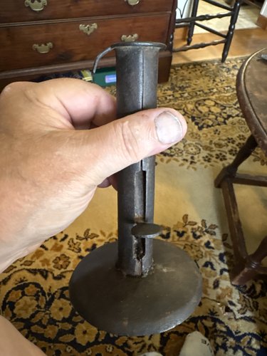 18th century tab bottom hog scraper candle stick