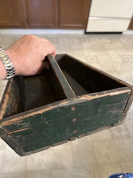 Early 19th century painted cutlery tote square nai