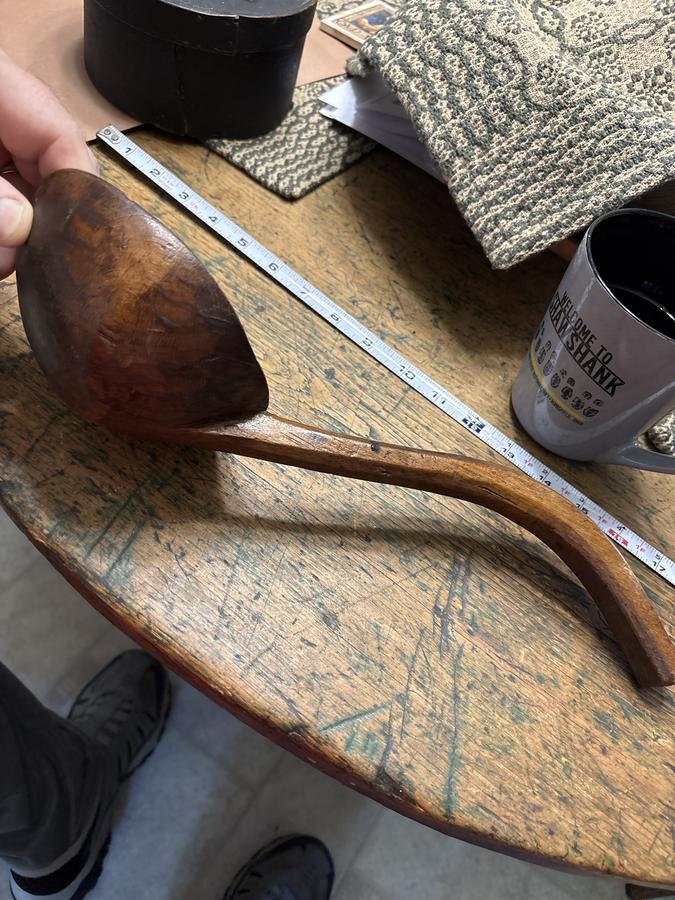 18th century deep bowl Burl ladle wonderful shape