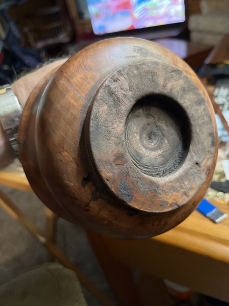 18th century 5 inch Burl pole turned waste bowl