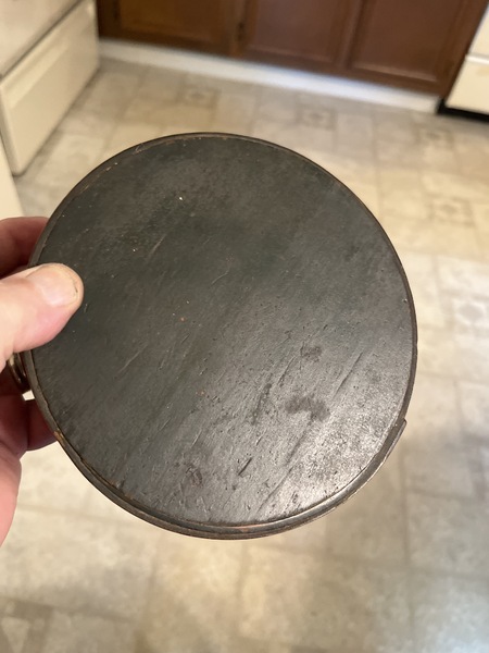 Early 19th c. Painted dark green/black pantry box