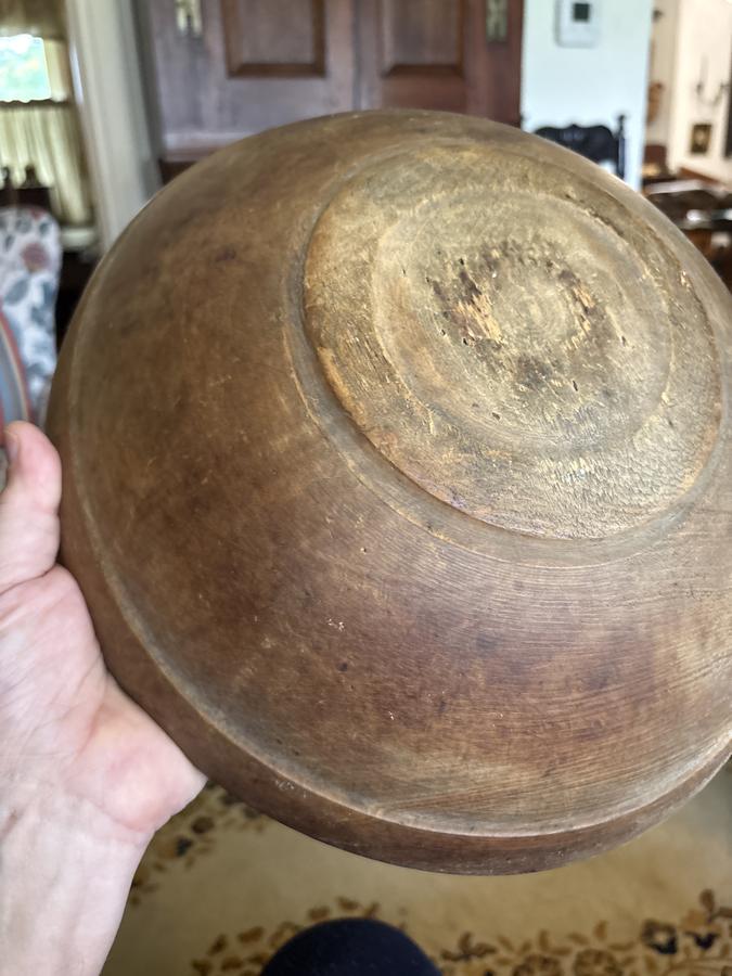 American 18th century super bee-hive dough bowl