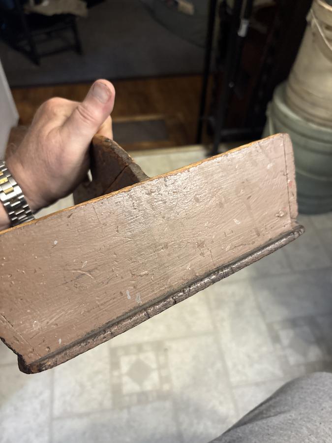 18th /19 century painted dry brown cutlery tote