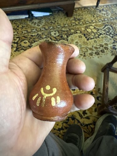 Rare miniature Pa. 19th century slip Dec. pitcher