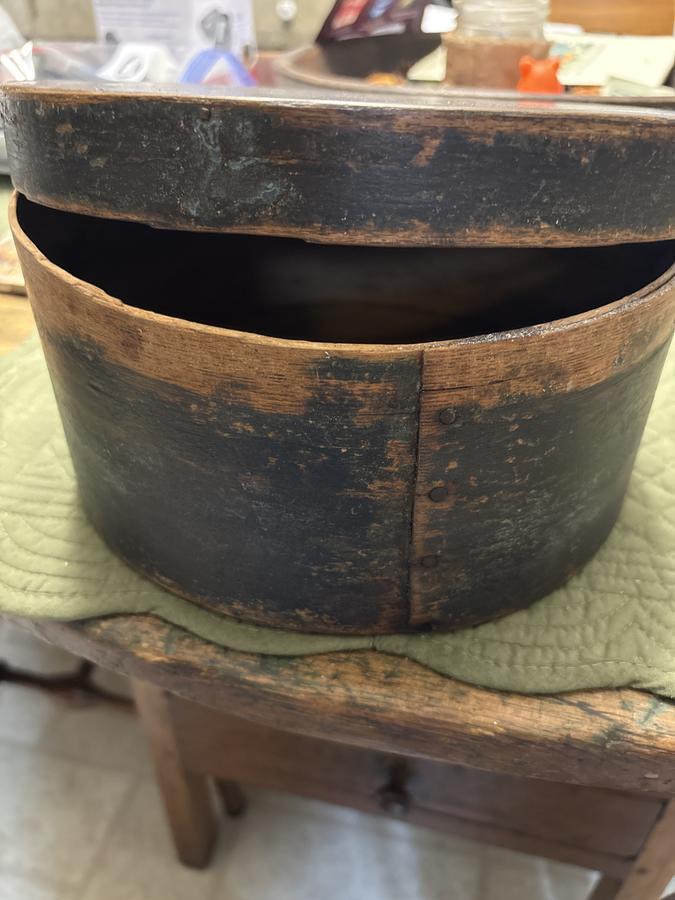 Early 19th c. painted blue black thick wall pantry