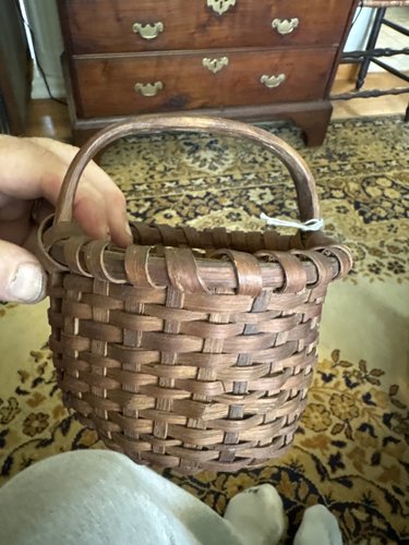 19th century small splinter basket great patina