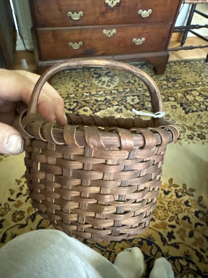 19th century small splinter basket great patina