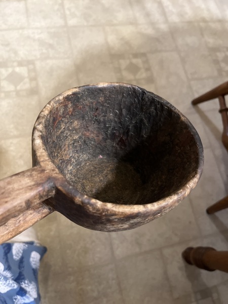 18th century carved out Burl American scoop