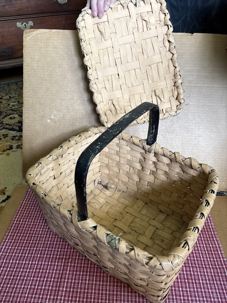 19th century cover lidded bitter sweet basket