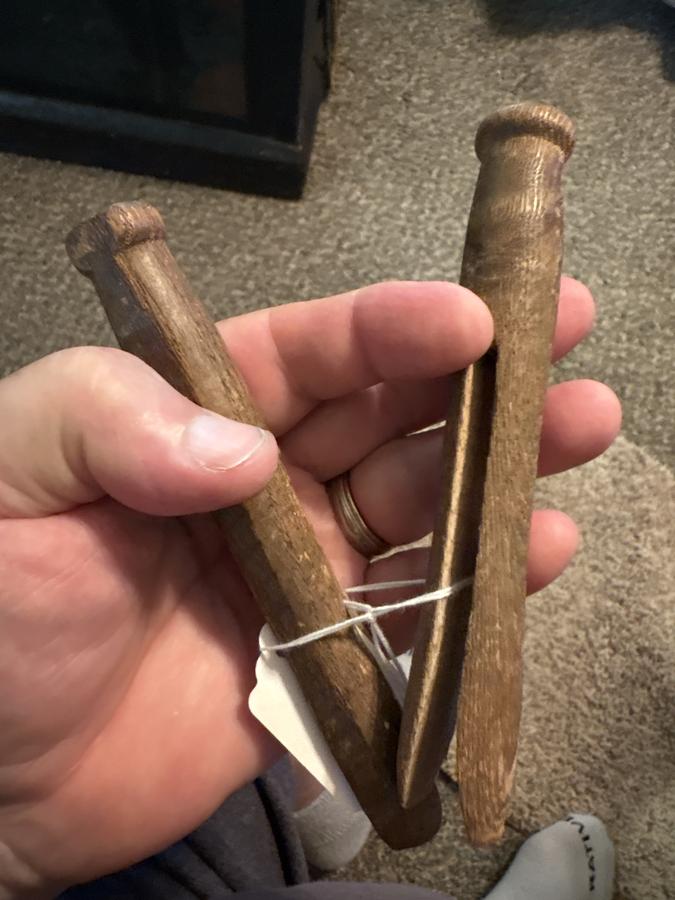 19th century shaker carved wooden cloth pins