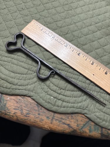 Rare 18th c. Signed blacksmith forged candle spike
