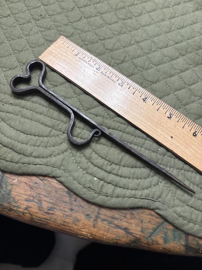 Rare 18th c. Signed blacksmith forged candle spike