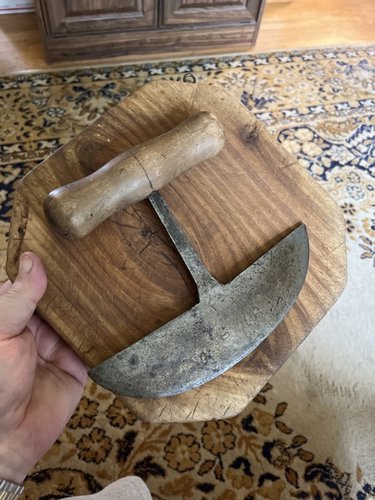 18th early 19th century chopper and cutting board