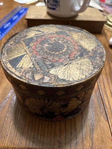 Early 19th century wallpaper covered 4 1/2 in. Box