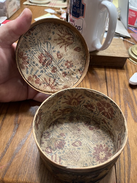 Early 19th century wallpaper covered 4 1/2 in. Box