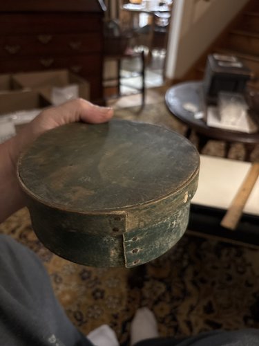 Original 19th c. Painted small 5 3/4 “ pantry box