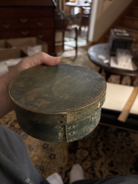 Original 19th c. Painted small 5 3/4 “ pantry box