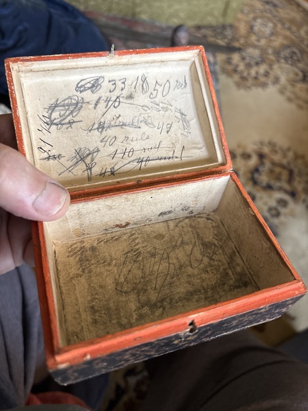 19th century 1820 wallpaper covered miniature box