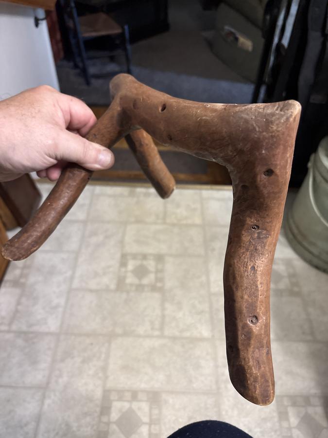 18th century treen-ware root hearth tool rest