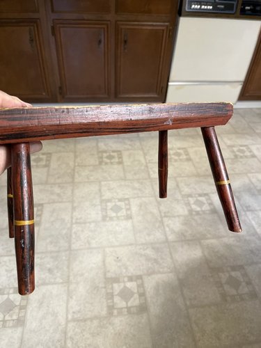New England paint decorated 1820’s stool super