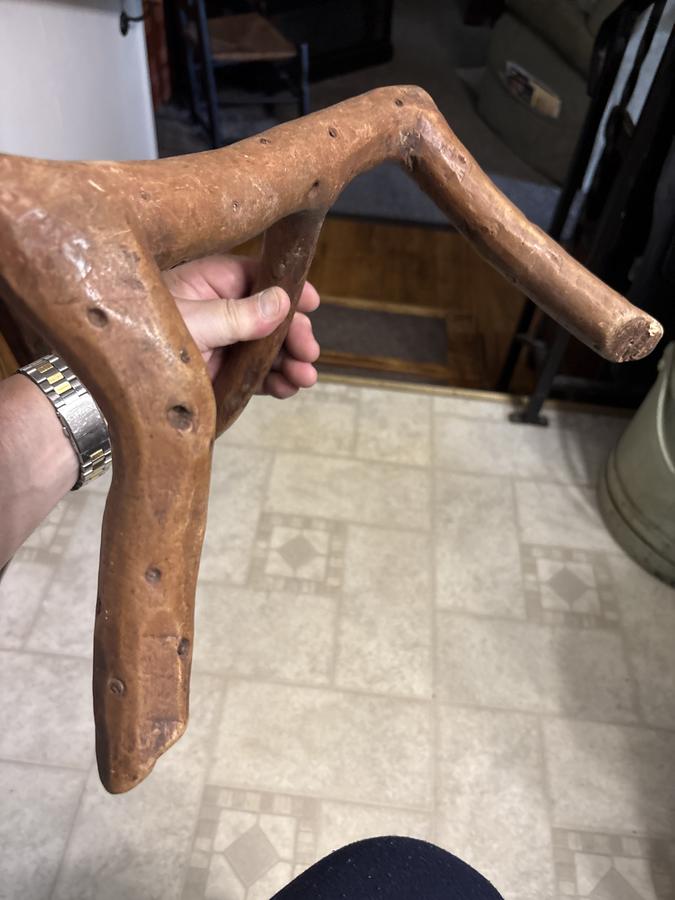 18th century treen-ware root hearth tool rest