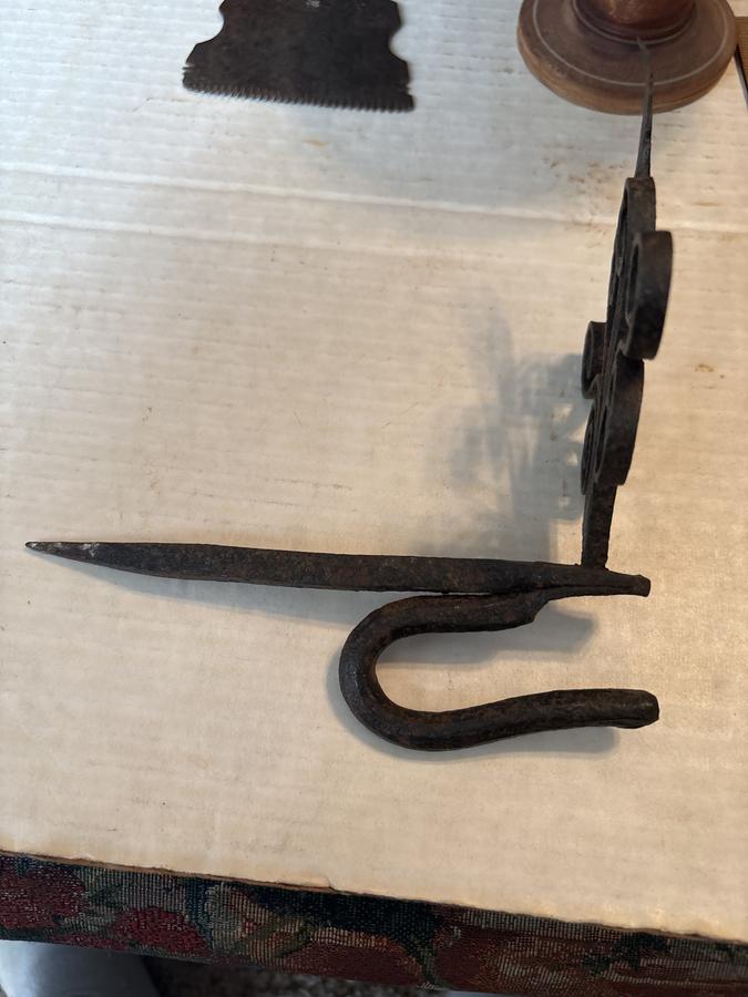 18th century beam spike lantern / lamp holder iron