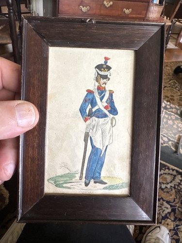 Early 19th century watercolor a soldier nice color