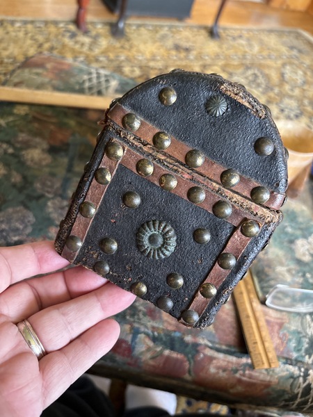 17th /18th c. tack design dome top document box