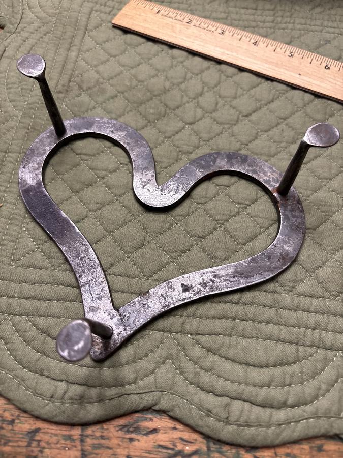 18th/19th century Pa. Detailed heart shape trivet