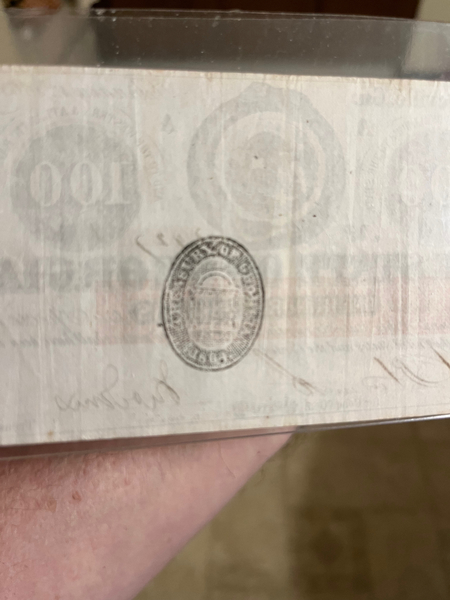 Civil War Confederate 100 Dollar Georgia Note
