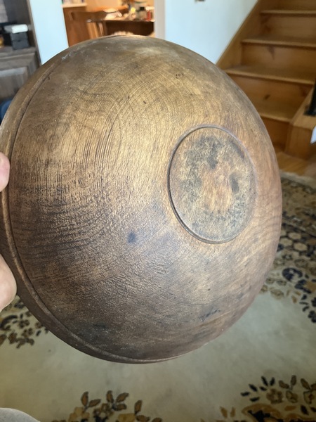 Early 19th century 14 1/2 inch maple footed bowl
