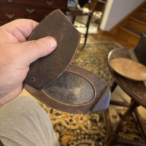 American early 19th century traveling wood mirror