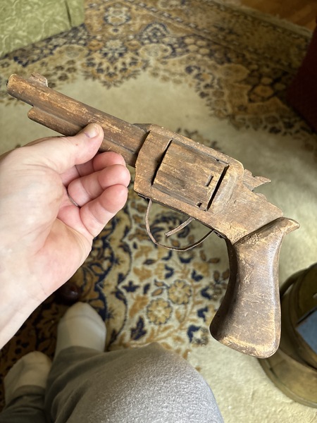 Civil War 19th century Carved folk art Colt pistol