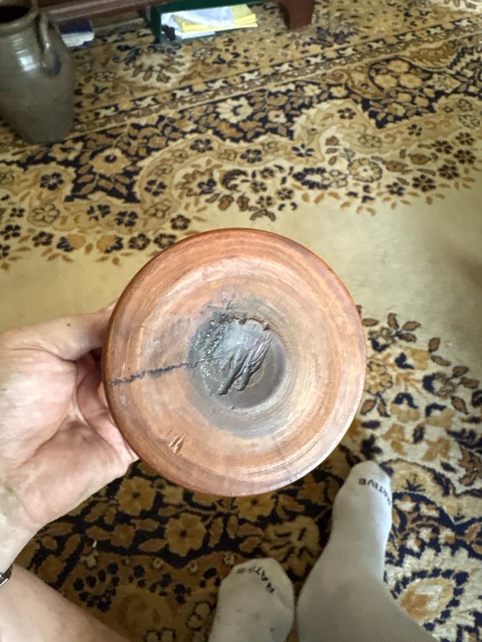18th century lignuim wood pole turned goblet