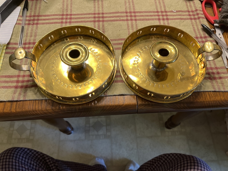 English 18th Century Pair of Chamber Sticks