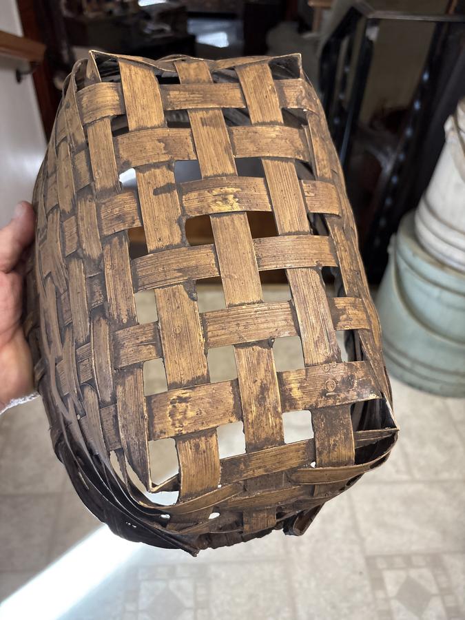Outstanding oblong 18th century untouched basket