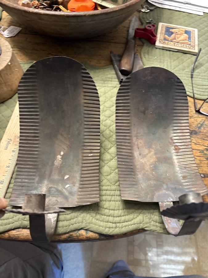 Mid 19th century super pair tin folk art sconces