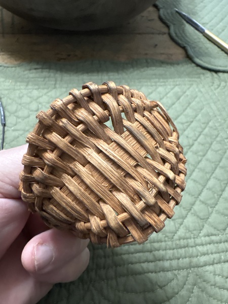 19th century super miniature oblong splint basket