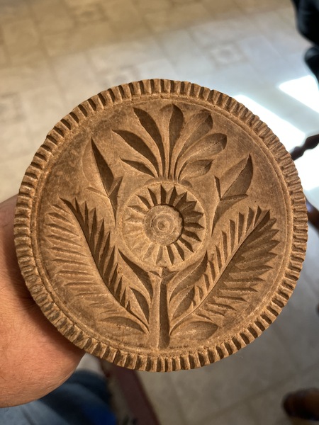 Early 19th c. American carved large butter print