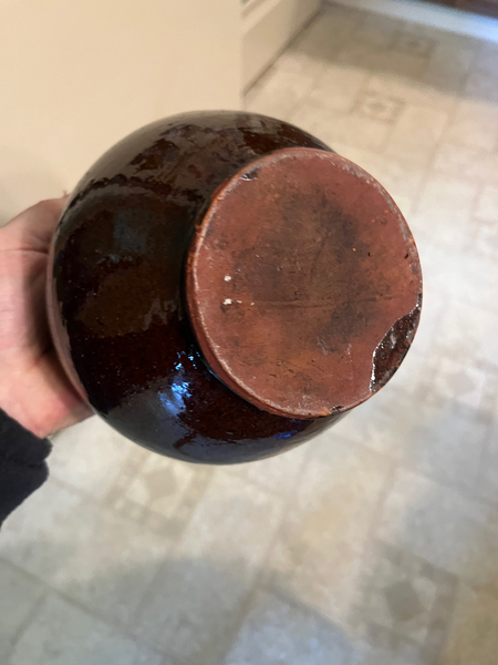 Early 19th Century Very Fat Red -Ware Canning Jar