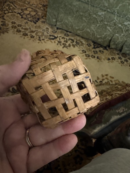 19th century rare miniature splint basket surface