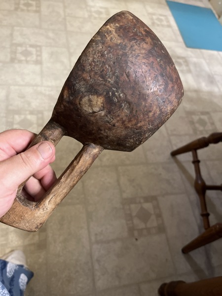 18th century carved out Burl American scoop